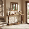 63'' Solid Wood Console Table 2-Tier Farmhouse Narrow Entryway Sofa for Hallway