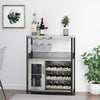 36" Tall Bar Rack Cabinet,Adjustable Shelves&Glass Cup Holder,for Kitchen