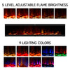 Electric Fireplace Panoramic Media Fire 40-72in Wall Insert LED Fireplace Heater