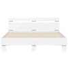 Bed Frame with LED White 152 x 203 cm Engineered Wood