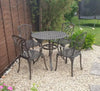 Vintage Dining Set Cast Aluminium Furniture Outdoor Garden Patio 4 Chairs Table