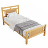 3ft Single Bed Frame 90x190cm with Rattan Headboard and Sturdy Slats, Natural