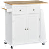 Kitchen Island Storage Cabinet Rolling Trolley with Wood Top, 3-Tier Spice Rack