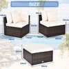 4 PCS Rattan Patio Conversation Set Outdoor Furniture Sofa Set w/ Coffee Table