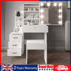 Dressing Table With Drawers Mirror Stool Set Makeup Desk Vanity Table Bedroom UK