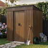 Garden Shed Pent Roof 4X6FT Metal Free Foundation Base Tools Bike Storage House