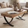 47.24-Inch Rectangle Coffee Table Industrial Wooden Center Table for Living Room