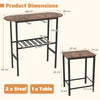 Counter Dining Table with 2 Stools 3PCS Breakfast Bar Set Brown