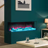 Electric 3 Sided Media Fire 40-100in Wall Insert LED Flames Fireplace Panoramic
