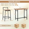 5-Piece Industrial Bar Table Set, Breakfast Tables with 4 bar chairs