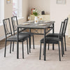 5-Pcs Dining Table Set w/ 4 Upholstered Chairs,Space-Saving Compact Design for 4