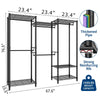 Heavy Duty Portable Metal Wardrobe Closet w/4 Hanging Rods &6 Adjustable Shelves
