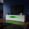 High Gloss TV Unit Cabinet Stand 180cm White Storage with LED Lights Sideboard