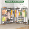 Heavy Duty Garment Rack Clothes Rack with Adjustable Shelf Hanging Rails Hooks