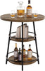 90cm Industrial Round Table 3-Tier Counter Height Table for Small Space