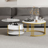 Set of 2 Nesting Coffee Tables Round Stacking Sofa Side Tables for Living Room