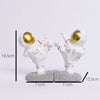 Space Themed Astronaut Home Decor Weighted Bookends Set / Stationary Pen Holders