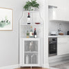 Corner Bar Cabinet with Wine Rack & Glass Holder,4 Tier Bar Unit with Mesh Door