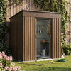 Garden Shed Pent Roof 4X6FT Metal Free Foundation Base Tools Bike Storage House