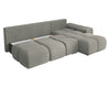 L-Shaped Sofa Bed with Storage Velour Water Repellent Left/Right Corner BESTII