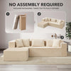 Boneless Couch Compressed Boneless Sofa L-Shap Modular Sectional w/ Left Chaise