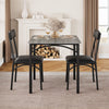 3-Piece Dining Table Set for 2 Compact Kitchen Table & Chairs Space Saving Squar