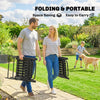 Folding Garden Chairs Set of 4 Garden Dining Chairs, Slatted Seat, Black