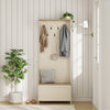 Cream Coat Stand with Shoe Storage, Hallway Unit & Storage Bench,