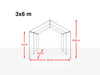 Marquee Party Tent gazebo shelter 3x6 m PE 350 N, white