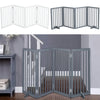 4 Panels Folding Pet Gate Freestanding Wooden Dog Fence Safety Barrier Divider