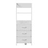 Bedside Table with Charging Station and LED Light Strips Nightstand W/ 3 Drawers