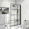 Grid Bath Screen Shower Door Glass Enclosure Framed 800 x 1400 mm - Black
