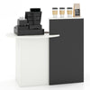 Office Reception Desk Front Counter Desk w/ Adjustable Shelf-White+Black