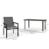 7 Piece Garden Dining Set Outdoor Table and 6 Chairs Furniture Grey