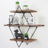 Wall Mounted Floating Shelves Wood Partition Storage Geometric Open Wall Rack UK