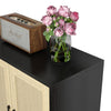 Wooden Storage Cabinet with Rattan Decorating Buffet Sideboard Accent Cabinet