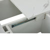 White Marble Look Coffee Table with Sliding Drawers, 90x90cm Square End Table