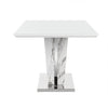 Memphis Small Dining Table In Filo Marble Effect With Glass Top