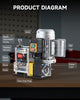 CREWORKS Electric Wire Stripping Machine 1.5~30mm Stripper Recycling 5 Channel
