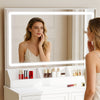 Dressing Table With Large Mirror & Size Folding Board Makeup Desk Vanity Ifnymi