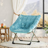 Folding Saucer Foldable Moon Chair Camping Outdoor Soft Padded Seat No Assembly