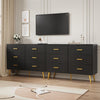 6 Drawer Dresser Modern Wooden Dresser with Gold Handle Chest of Drawers Storage
