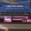 Floating TV Unit Stand, Wall Mount TV Cabinet with Storage LED Lights