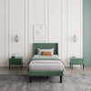 3FT Single Upholstered Bed Frame with Thick Winged Headboard 135x190 cm Velvet