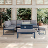 Patio Furniture Set with Fire Pit Table Sectional Sofa Set, Alu Conversation Set