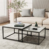 Set of 2 Nesting Tables Coffee Side End Stackable Nightstand Display Storage