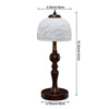 Vintage Table Lamp with Rose Carved Ceramic Shade Classic Desk Light for Bedroom