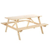 6 Seater Wooden Picnic Table and Bench Set with Parasol Hole for Garden Patio