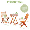 Outdoor Acacia Wood Chair and Table Set With Padded Cushion