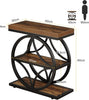 Industrial Side Table Narrow Small End Table with 3-Tier Storage for Living Room